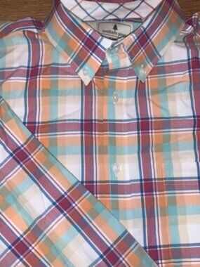 SOUTHERN PINES COLORFUL PLAID LONG SLEEVE BUTTON DOWN SHIRT XL